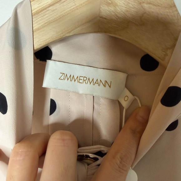 NWT ZIMMERMANN Batwing Polka Dot-Print Shirt $595 AU 0/ Small - Picture 9 of 12